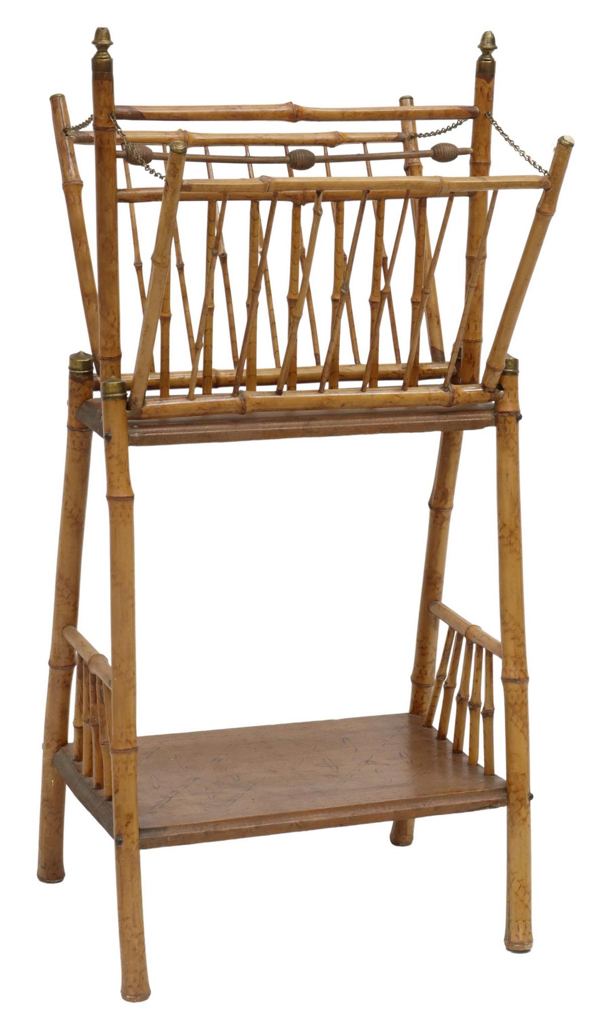 VICTORIAN AESTHETIC MOVEMENT BAMBOO MAGAZINE RACK (1 of 3)