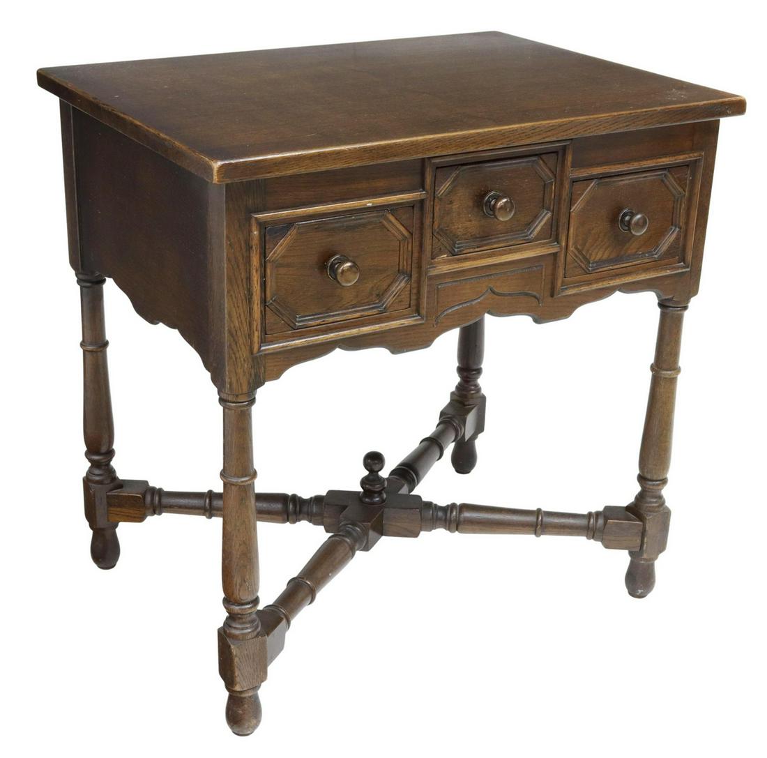 ENGLISH CARVED OAK SIDE TABLE (1 of 5)