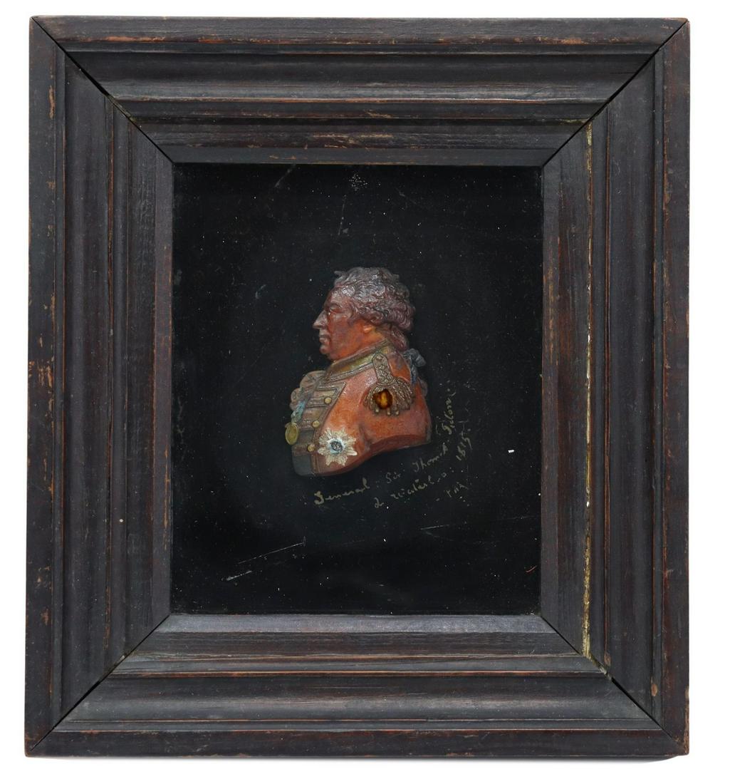 ENGLISH WAX PORTRAIT WATERLOO GEN. THOMAS PICTON (1 of 5)