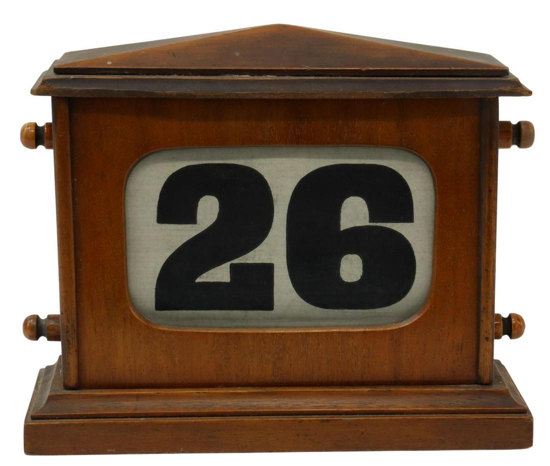 ENGLISH WALNUT-CASED PERPETUAL DESK CALENDAR (1 of 4)