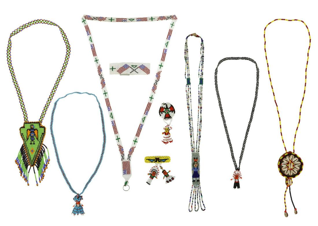 (9) NATIVE AMERICAN & OTHER LOOM BEADED JEWELRY (1 of 2)