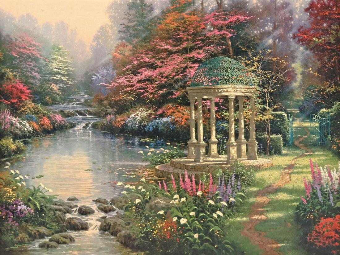 THOMAS KINKADE 'GARDEN OF PRAYER' PRINT ON CANVAS (1 of 11)