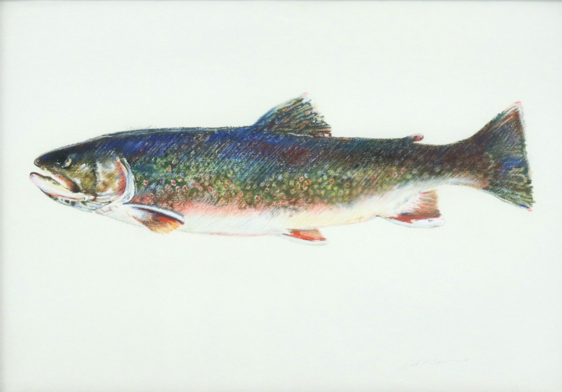 JACK LEE COWIN (1947-2014) RAINBOW TROUT PASTEL (1 of 4)