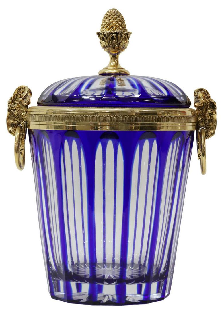 MARTIN BENITO ORMOLU-MOUNTED GLASS ICE BUCKET (1 of 4)