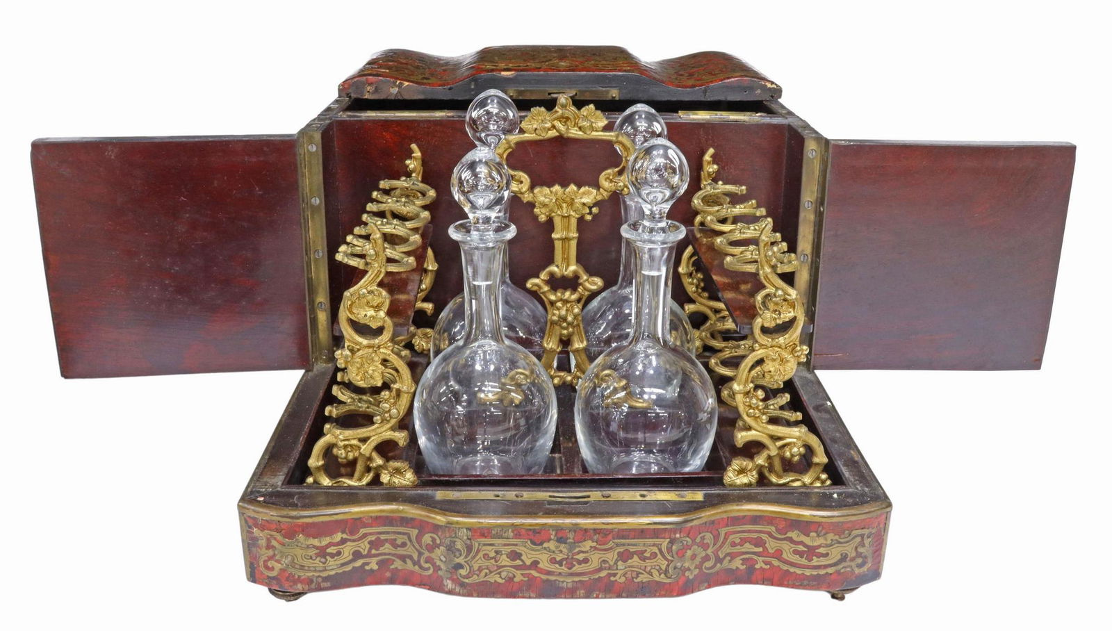 NAPOLEON III BOULLE CAVE A LIQUOR BACCARAT SET (1 of 5)