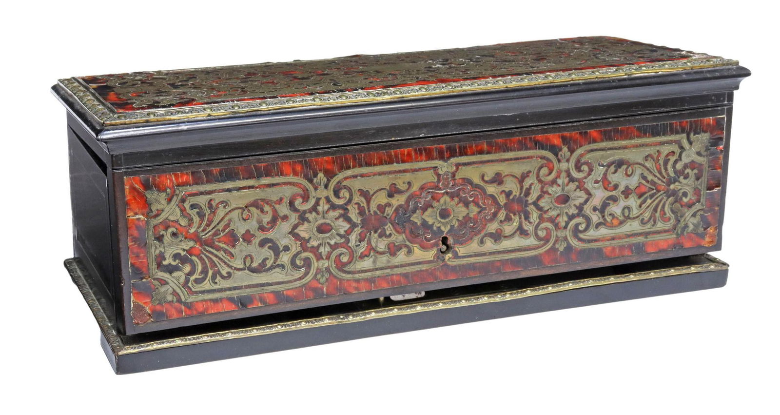 FRENCH NAPOLEON III BOULLE WORK GLOVE BOX, 19TH C. (1 of 7)