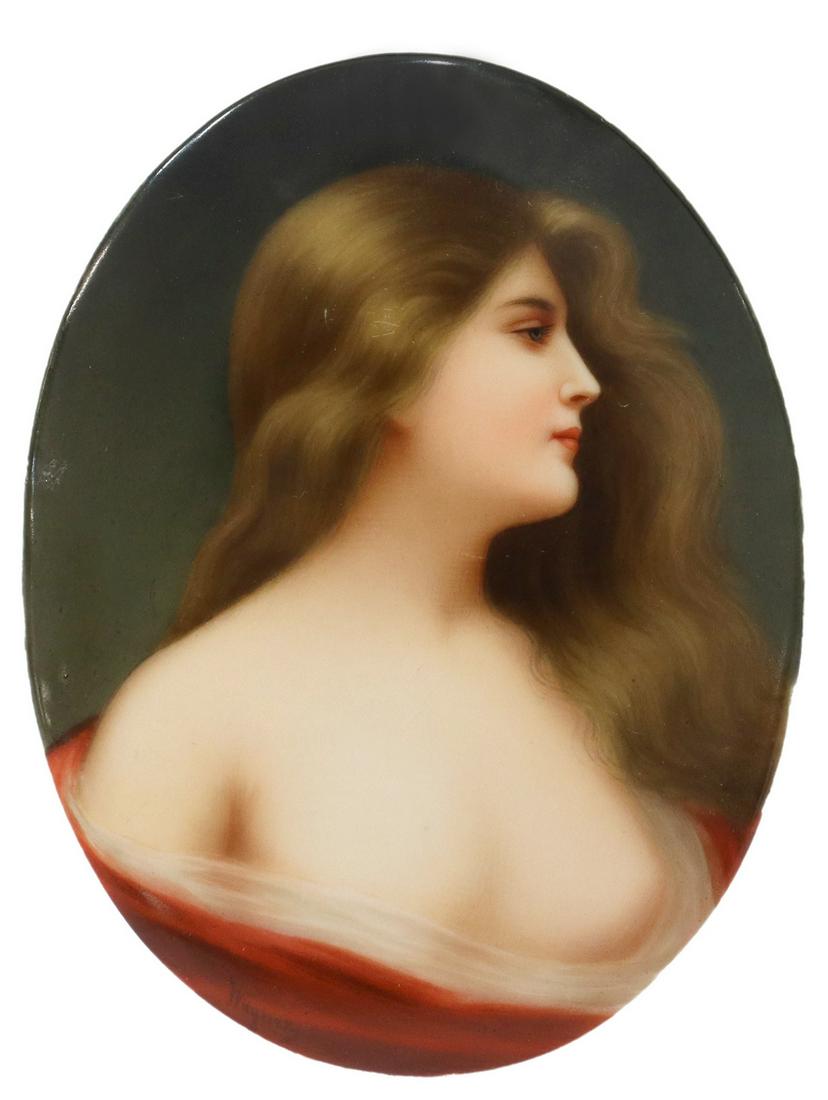 HUTSCHENREUTHER HAND-PAINTED PORCELAIN PLAQUE (1 of 3)