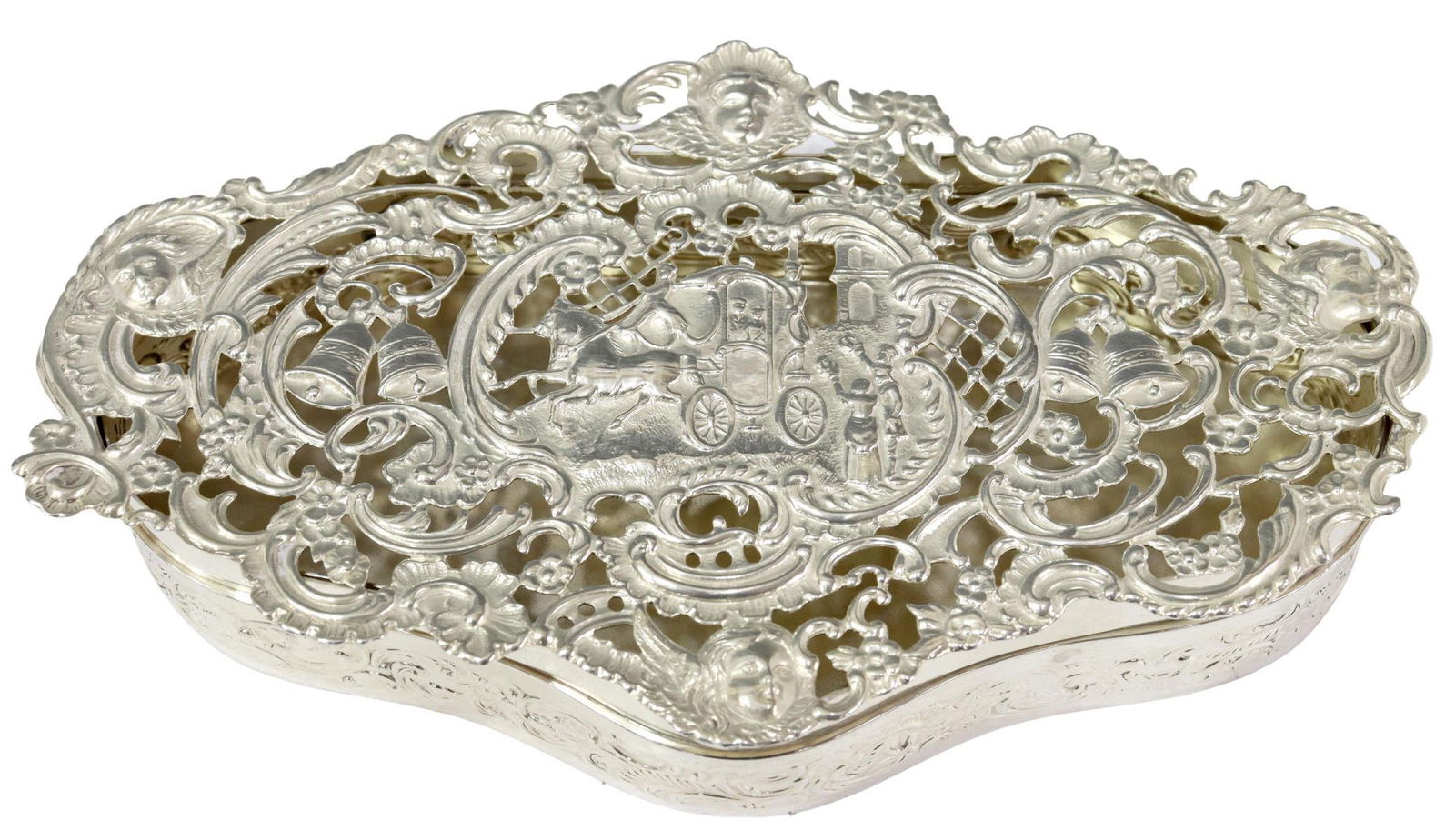 ENGLISH COMYNS STERLING RETICULATED BRIDAL BOX (1 of 8)
