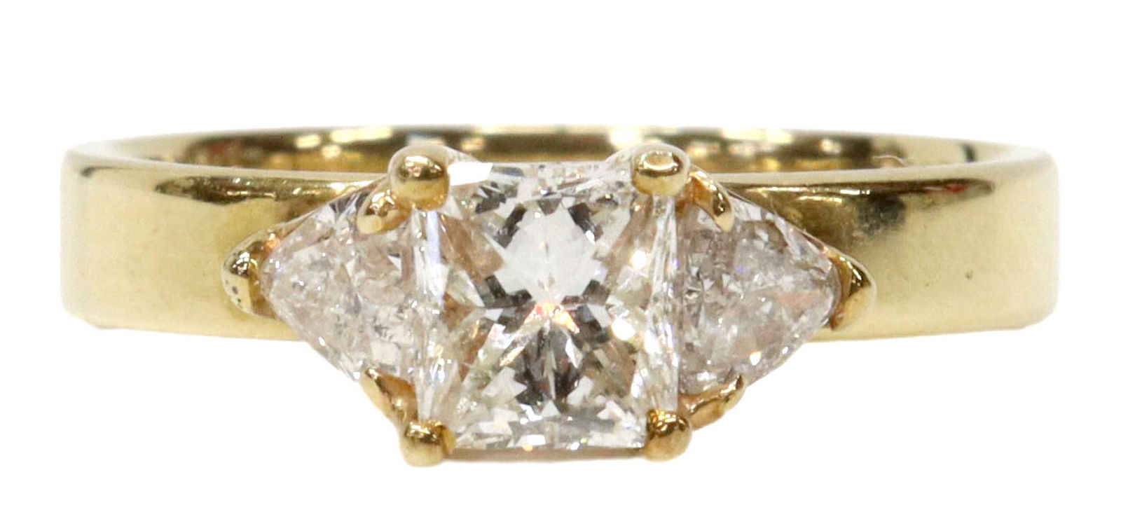 ESTATE .95CTTW PRINCESS CUT DIAMOND & 14KT YG RING (1 of 5)