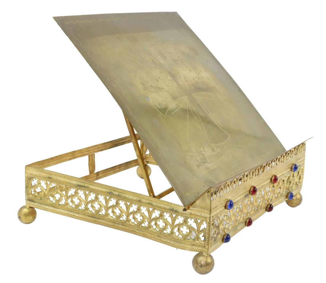FRENCH GOTHIC REVIVAL BRASS MISSAL BOOKSTAND (1 of 4)