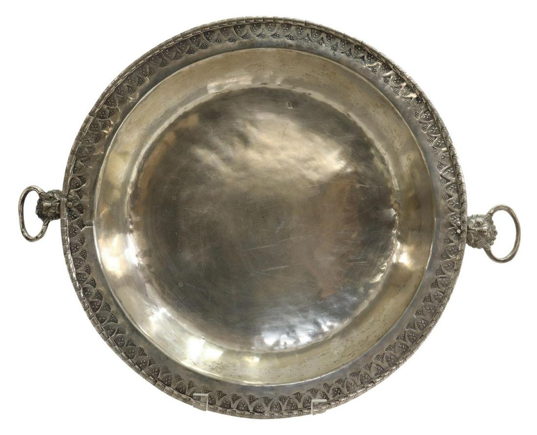 LARGE SPANISH COLONIAL STYLE SILVER BOWL (1 of 3)