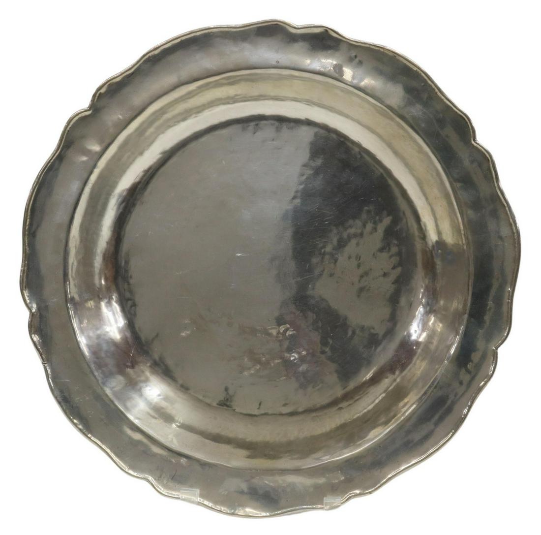 LARGE SPANISH COLONIAL STYLE SILVER BOWL, 15"DIAM (1 of 2)