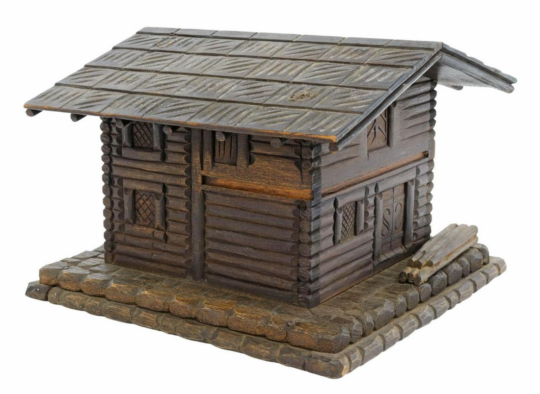 BLACK FOREST CARVED WOOD COTTAGE-FORM TABLE BOX (1 of 6)