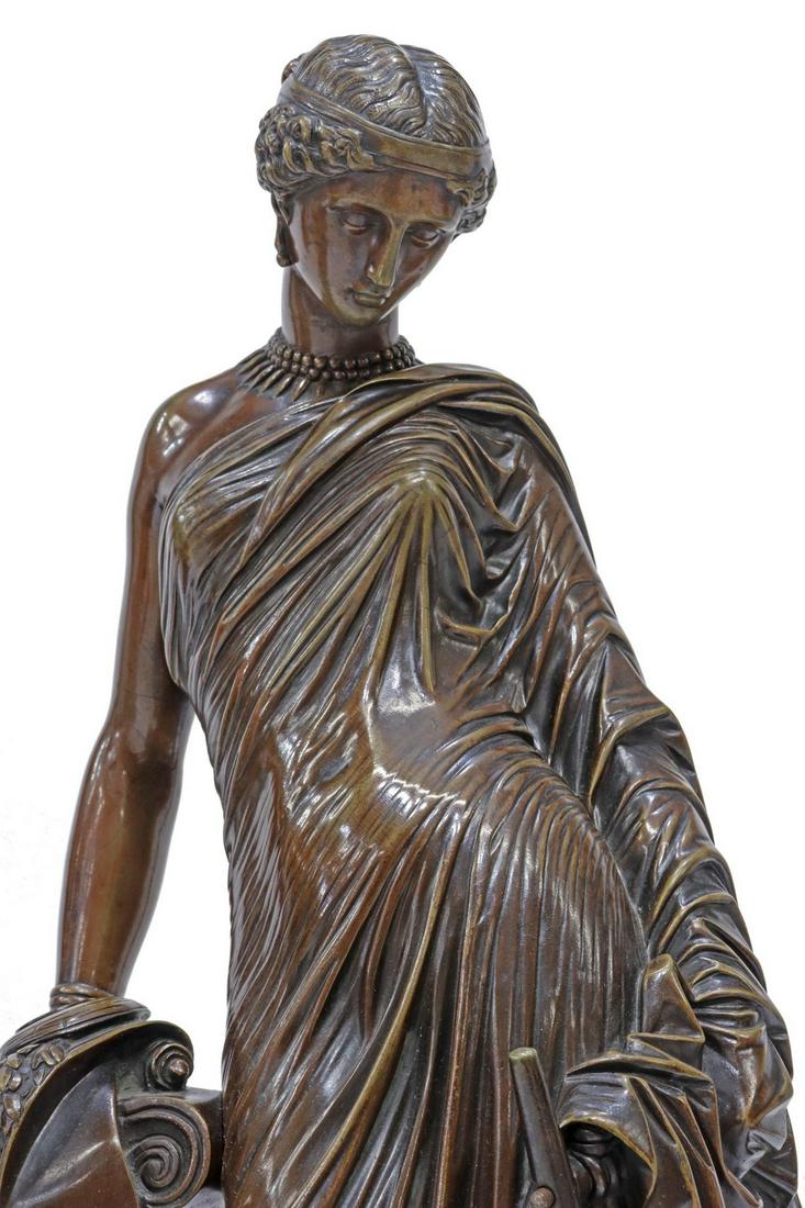 JAMES PRADIER (D.1852) 'SAPHO A LA COLONNE' BRONZE (1 of 5)