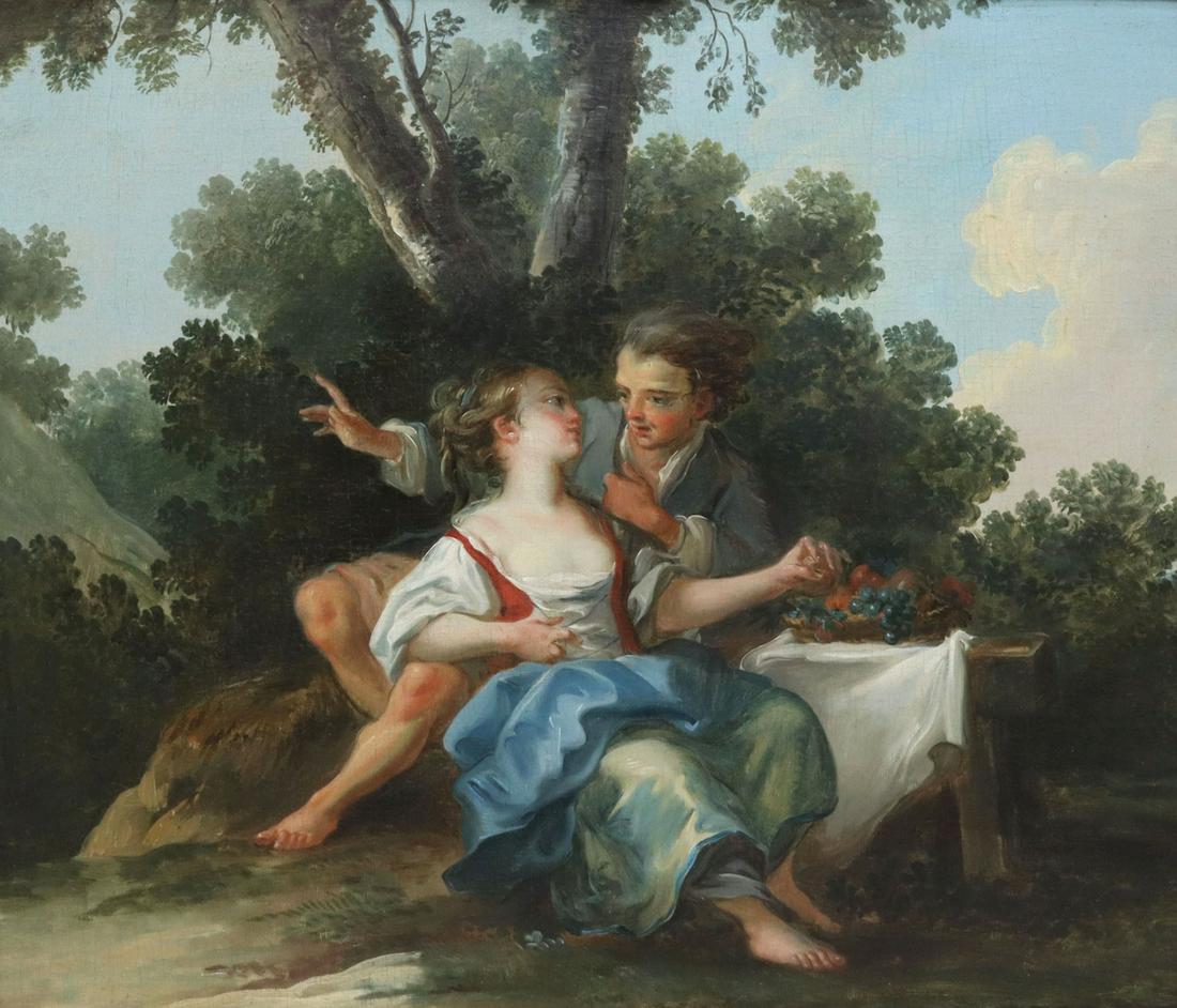 AFTER JEAN-BAPTISTE HUET ROCOCO PASTORAL PAINTING (1 of 6)