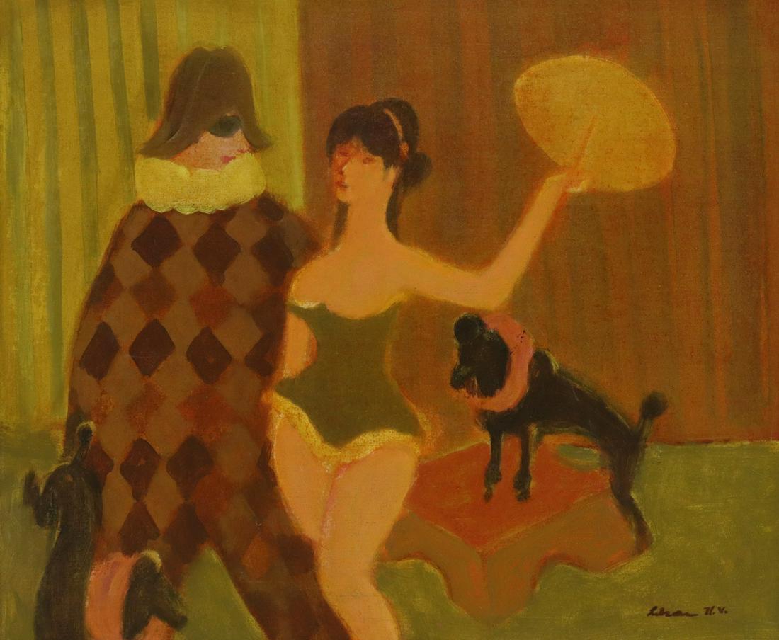 GUSTAV LIKAN (1912-1998) HARLEQUIN, DOGS, DANCERS (1 of 4)