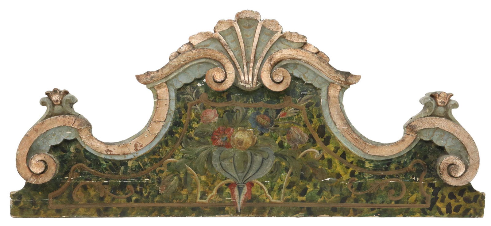 FRENCH PAINT DECORATED ARCHITECTURAL CREST (1 of 2)