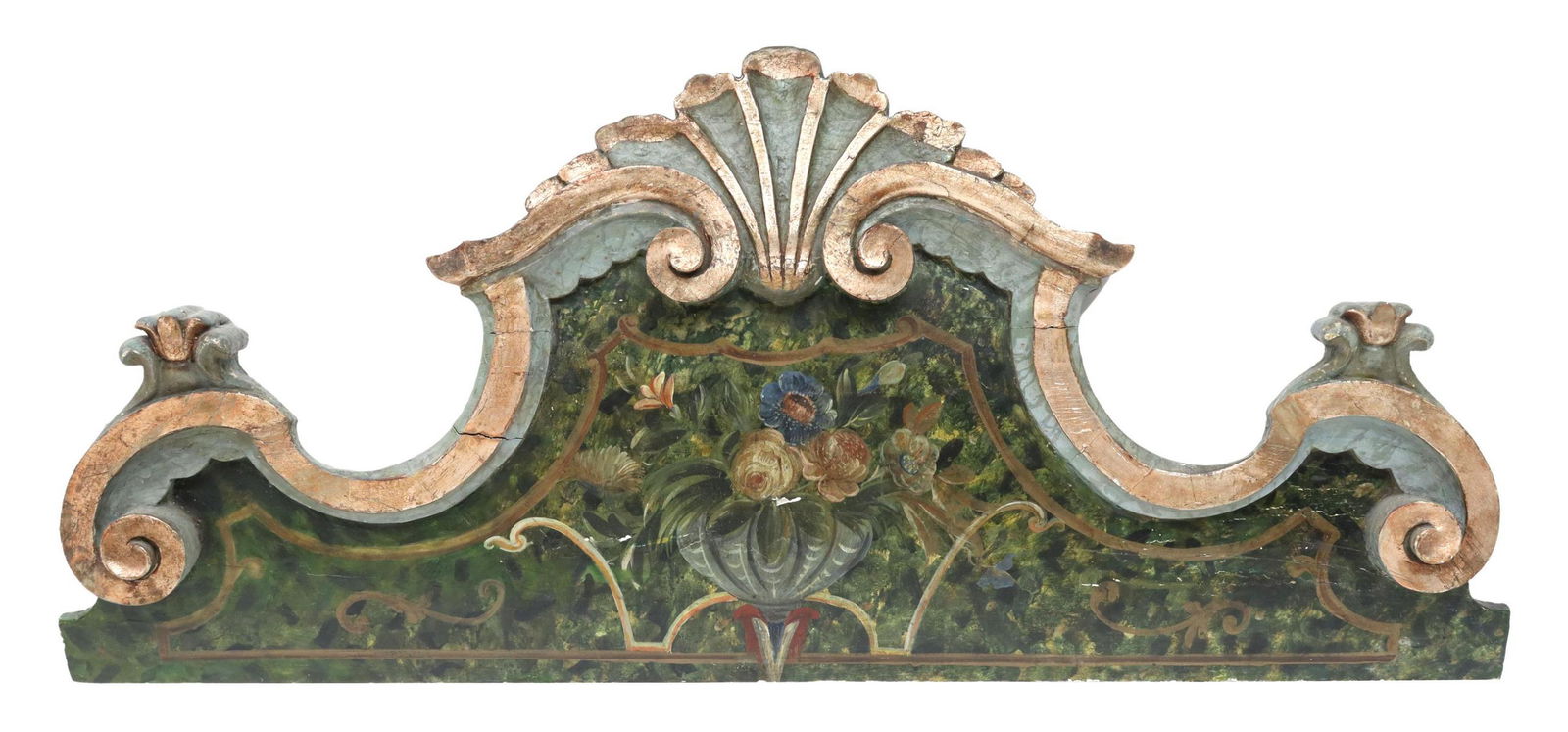 FRENCH PAINT DECORATED ARCHITECTURAL CREST (1 of 3)