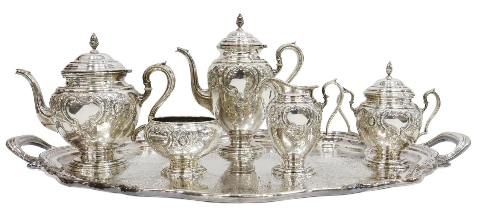 (6) LORD SAYBROOK STERLING TEA & COFFEE, EPNS TRAY (1 of 5)