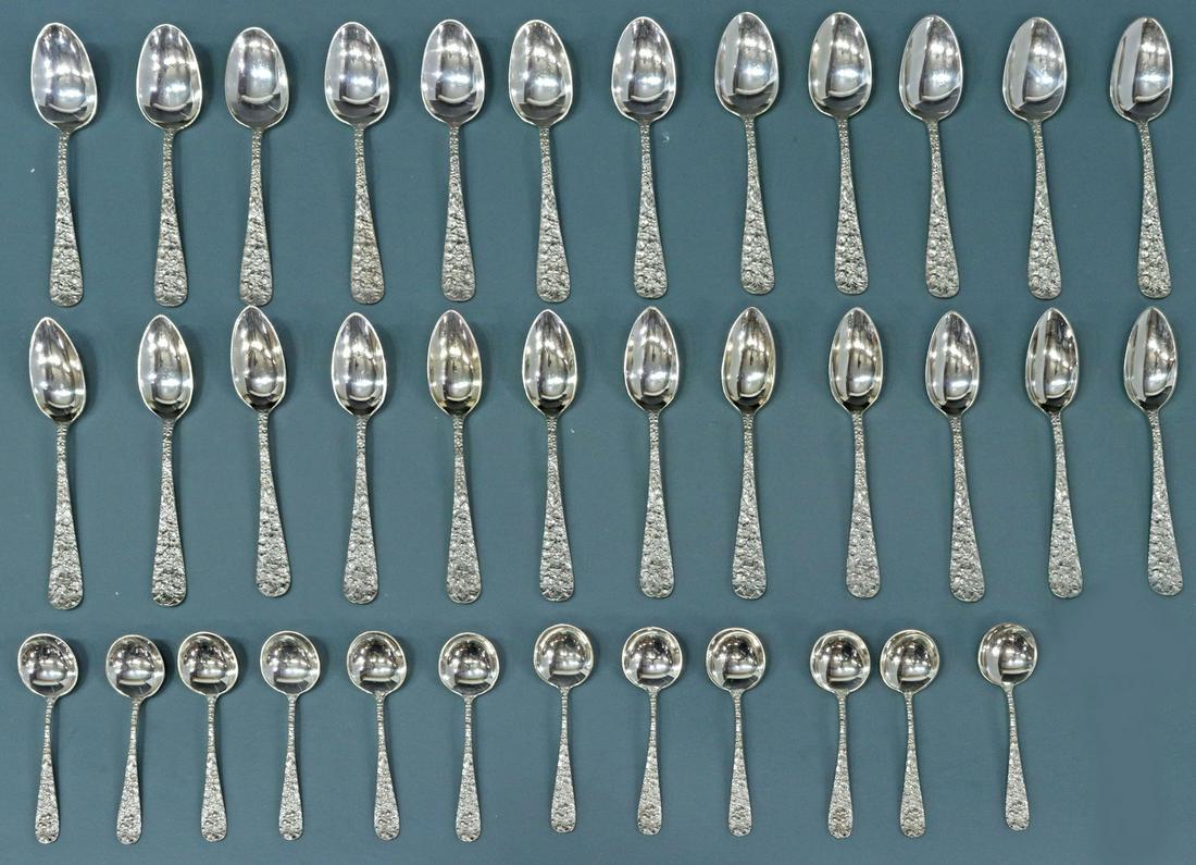 (36) STIEFF STERLING REPOUSSE FLATWARE SPOONS (1 of 6)