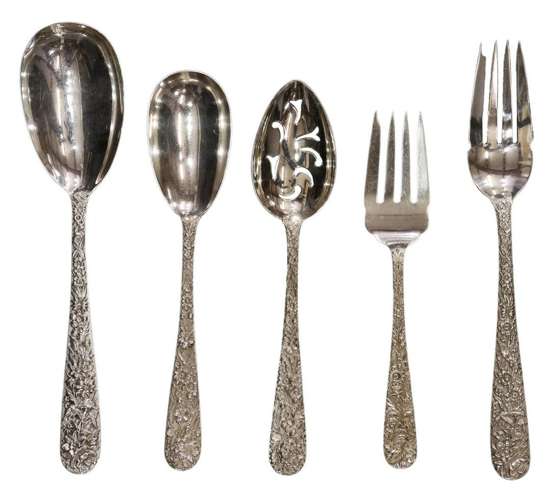 (5) KIRK & SON STERLING REPOUSSE SERVING SPOONS (1 of 4)