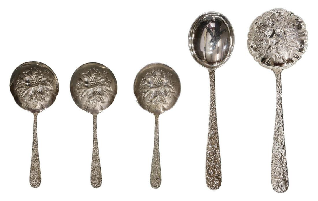 (5) KIRK STERLING REPOUSSE BERRY & BON BON SPOONS (1 of 5)