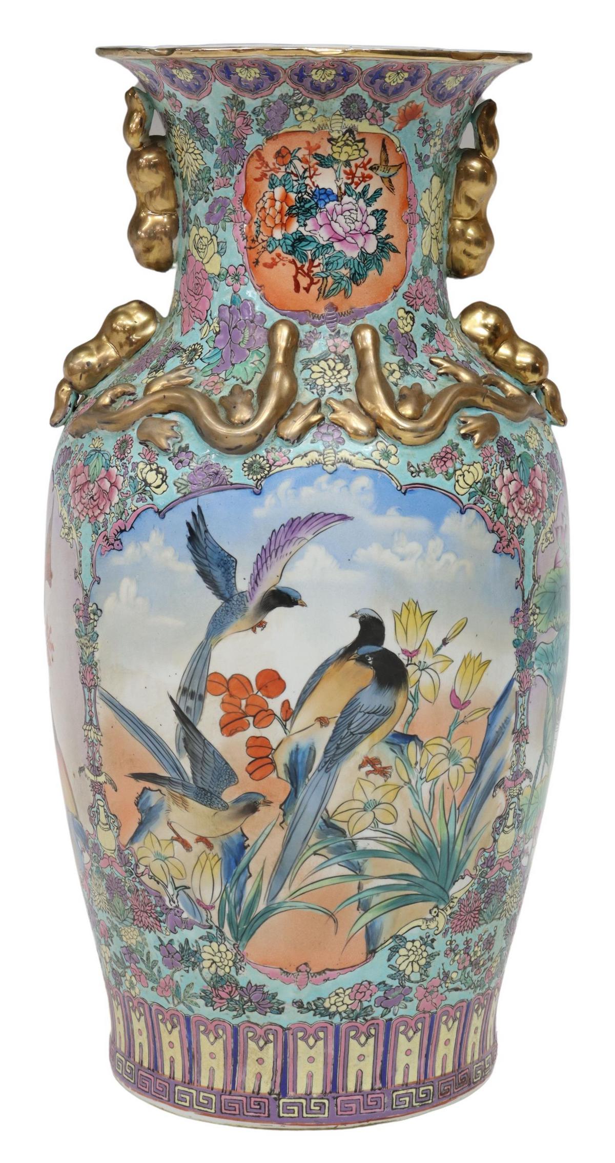 LARGE CHINESE PORCELAIN BALUSTER-FORM FLOOR VASE (1 of 6)