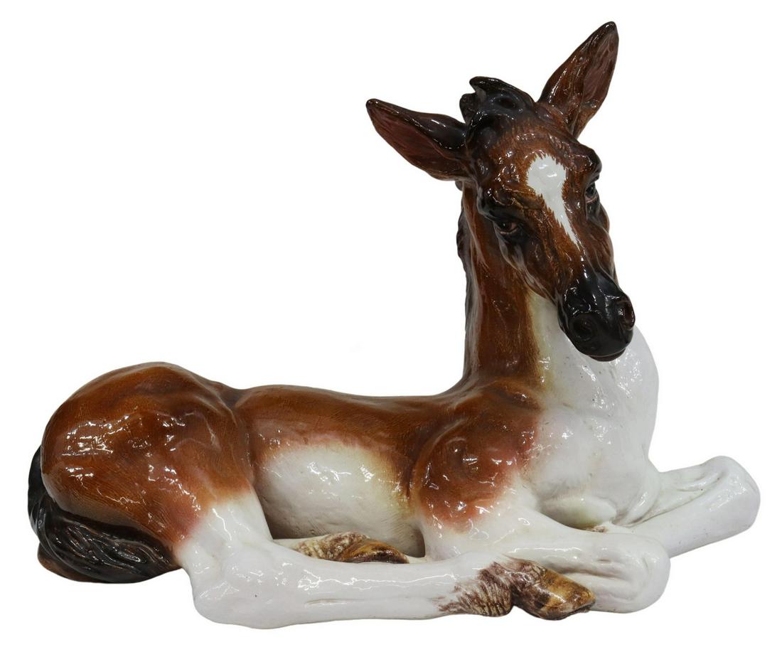 ITALIAN NEAR LIFE SIZE SLIP CAST PORCELAIN FOAL (1 of 4)