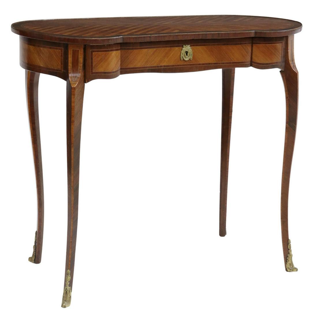 FRENCH LOUIS XV STYLE MAHOGANY KIDNEY-SHAPED TABLE (1 of 5)