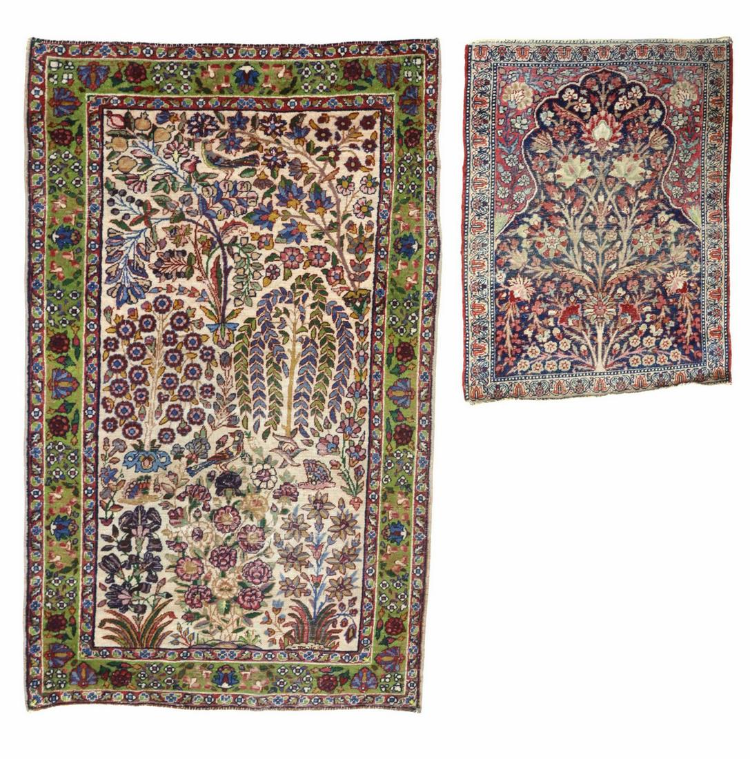 (2) SMALL HAND-TIED PERSIAN TABRIZ RUGS (1 of 5)