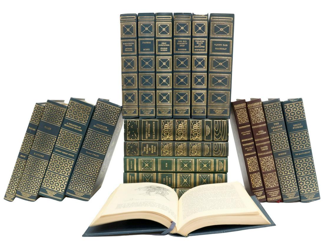 (20) INTERNATIONAL COLLECTOR'S LIBRARY SHELF BOOKS: (lot of 20) Library shelf books, International Collector's Library, highlights include: (1) "Arabian Nights," (1) "Treasury of Sherlock Holmes," (1) "Short Stories of Mark Twain," (1) "Great Expectati