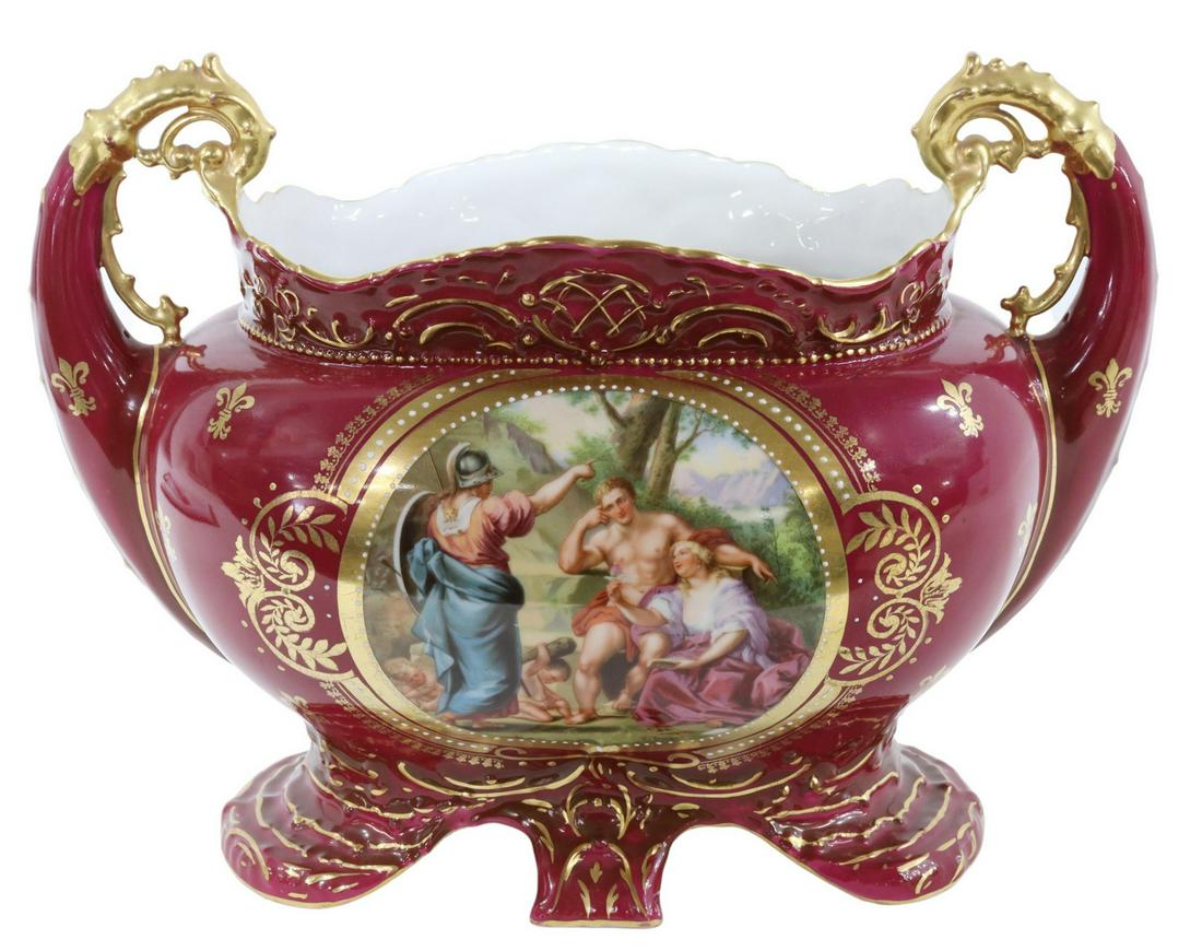 ROYAL VIENNA STYLE PORCELAIN JARDINIERE (1 of 5)