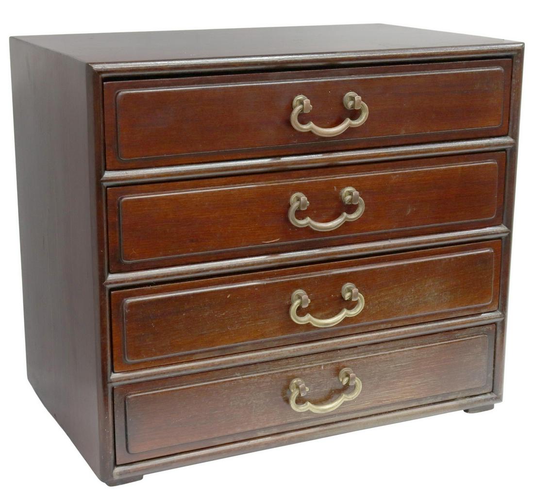 SMALL CHINESE ROSEWOOD CHEST OF DRAWERS (1 of 6)