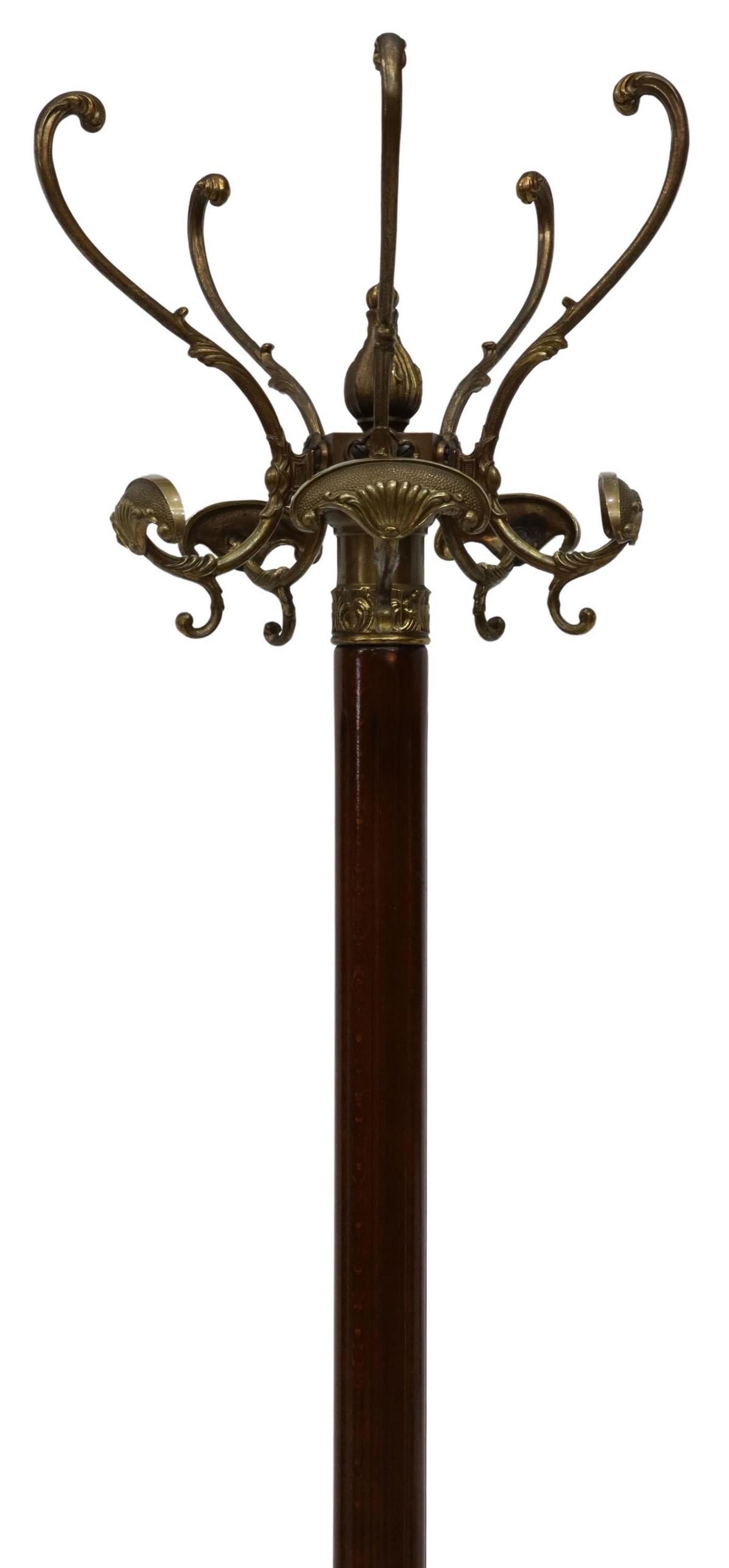 ITALIAN GILT METAL & FLUTED STANDING HALL TREE (1 of 3)