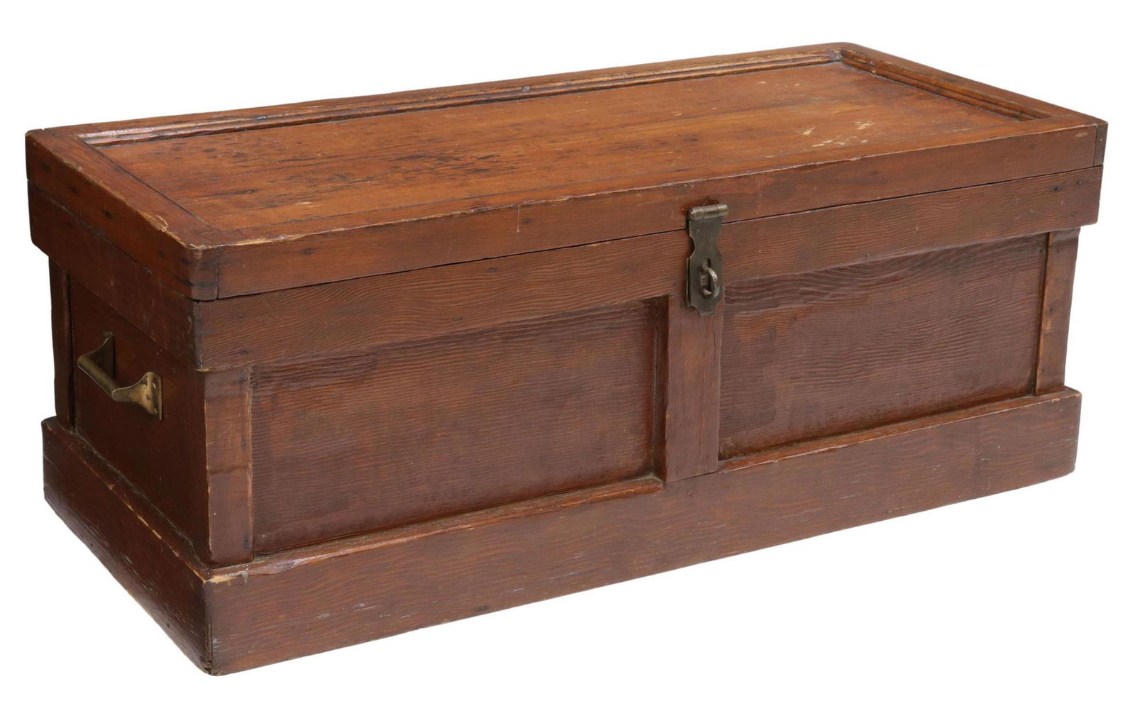 DIMINUTIVE PINE STORAGE WORK TRUNK/ CHEST (1 of 5)