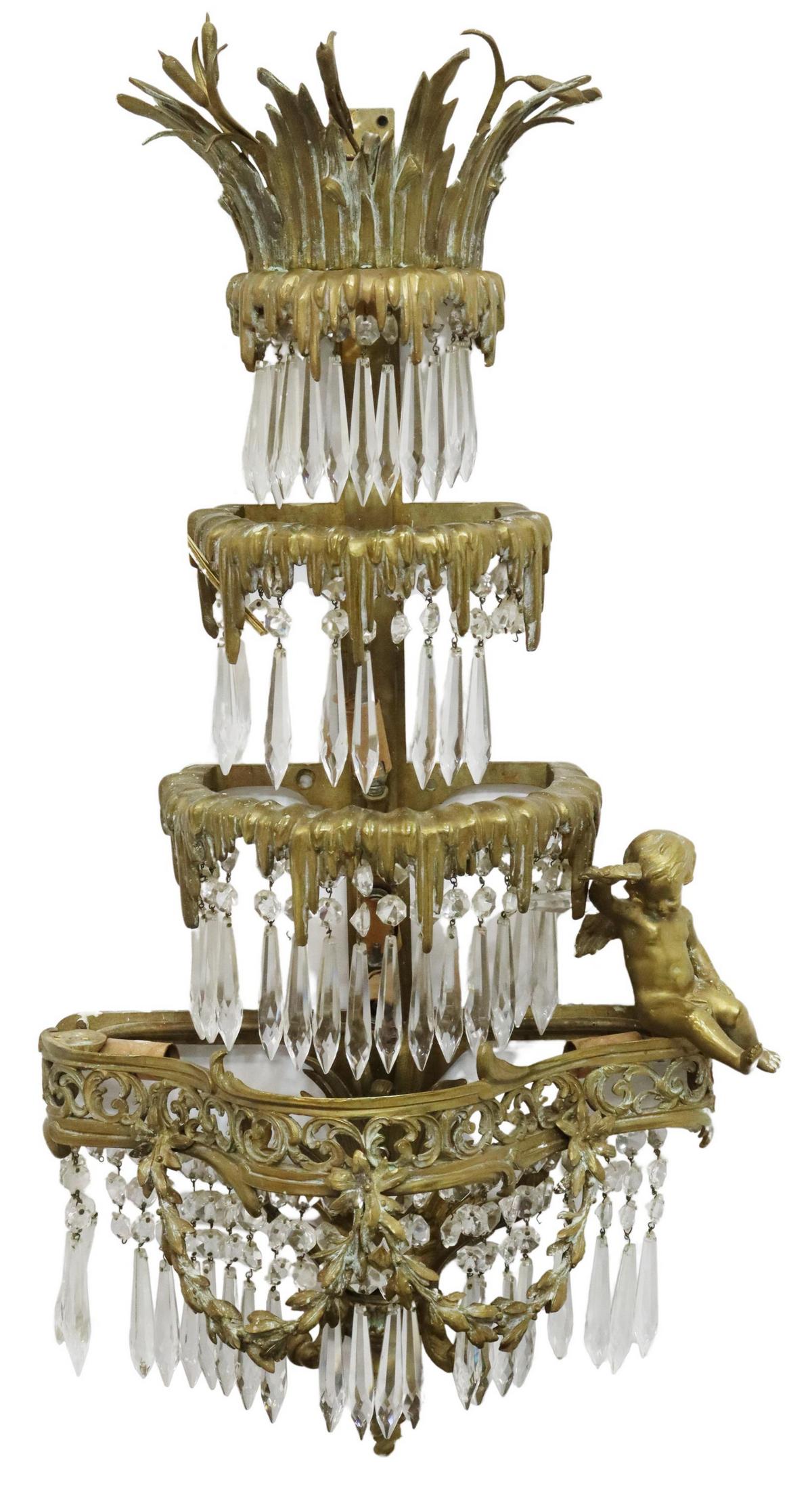 FRENCH LOUIS XV STYLE BRONZE 5-LIGHT WALL SCONCE (1 of 1)