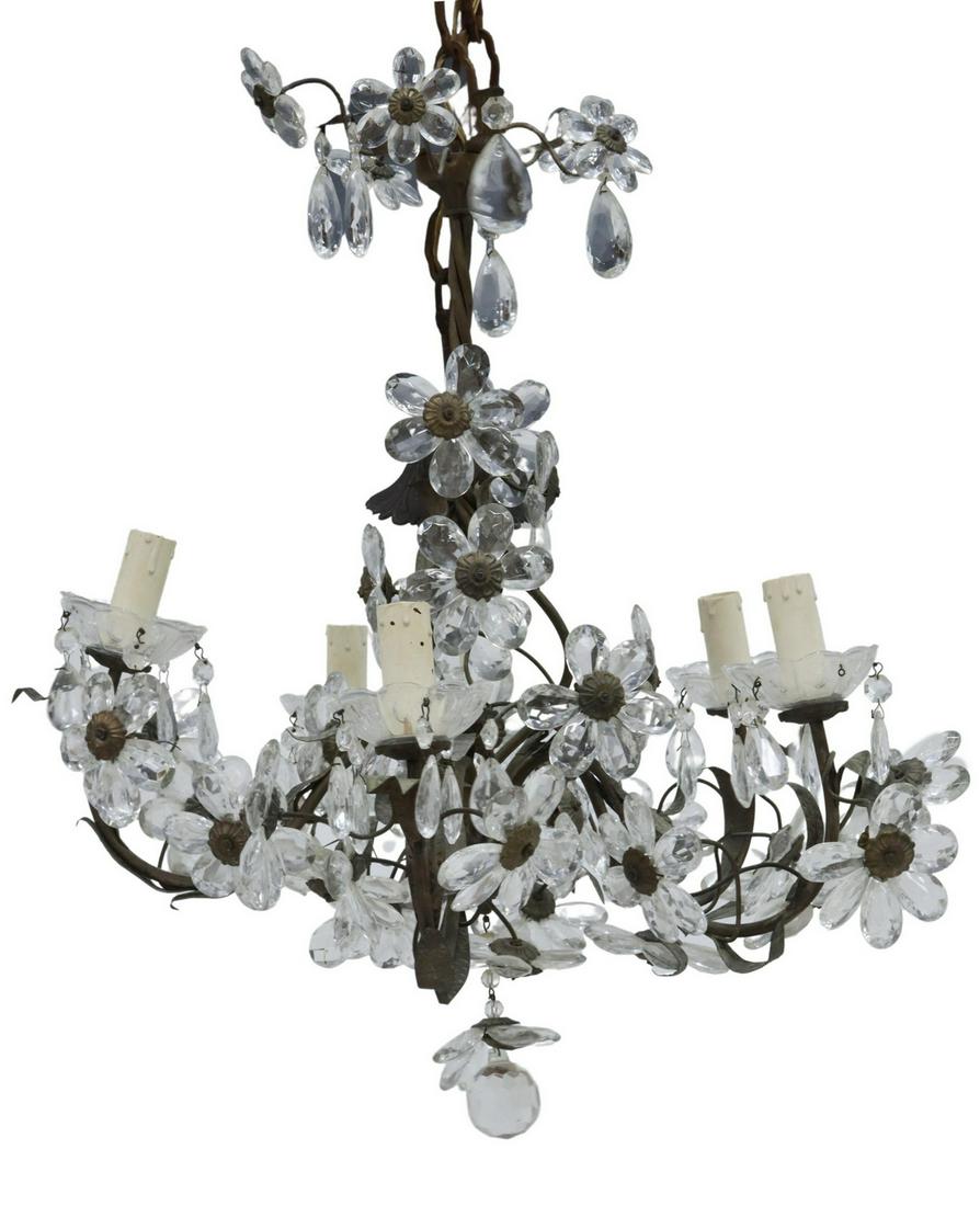 FRENCH BAGUES STYLE CRYSTAL FIVE-LIGHT CHANDELIER (1 of 2)