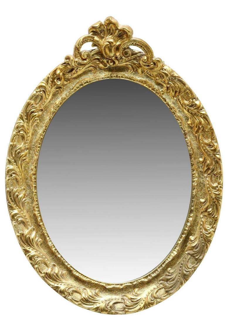ITALIAN LOUIS XV STYLE GILTWOOD OVAL MIRROR (1 of 3)