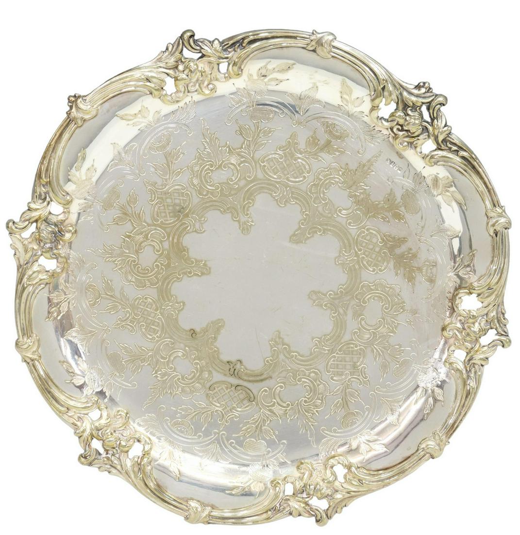 ENGLISH SILVER PLATE SALVER TRAY (1 of 6)