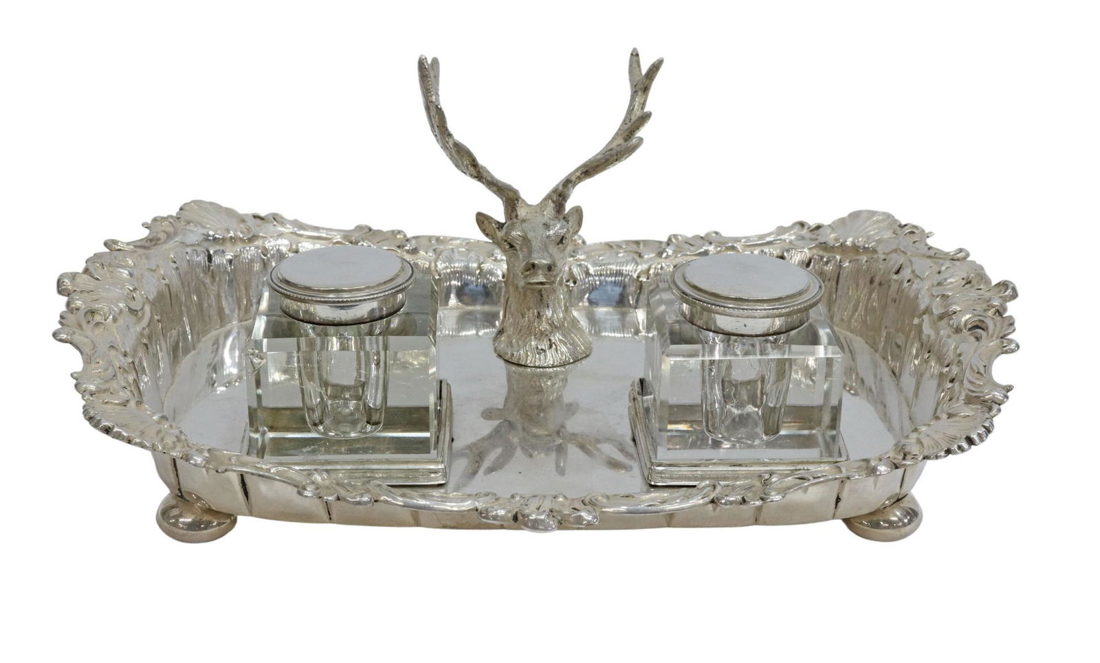ENGLISH JAMES DIXON & SONS SILVER PLATE DESK STAND (1 of 5)