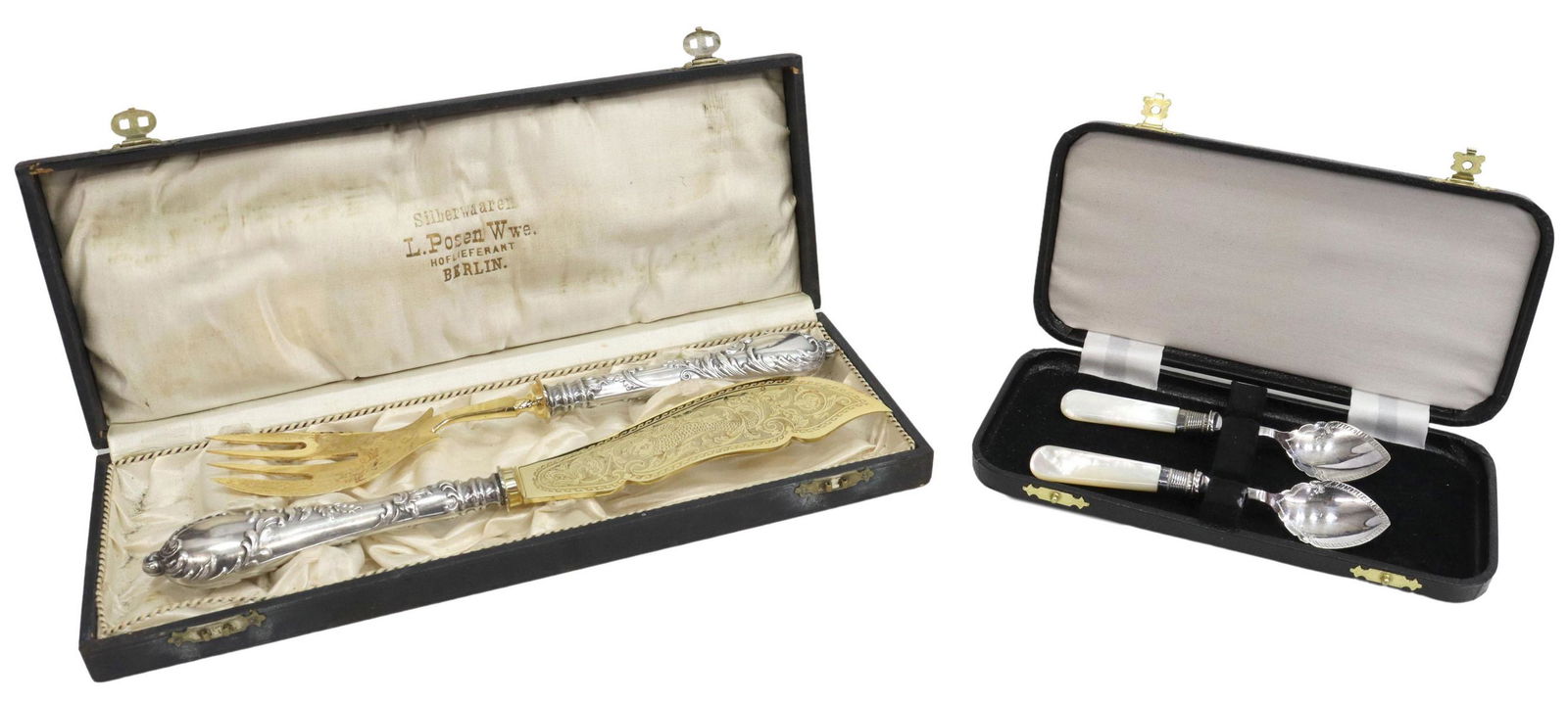2)CONTINENTAL GILT & 800 FISH SERVICE & JAM SPOONS (1 of 12)