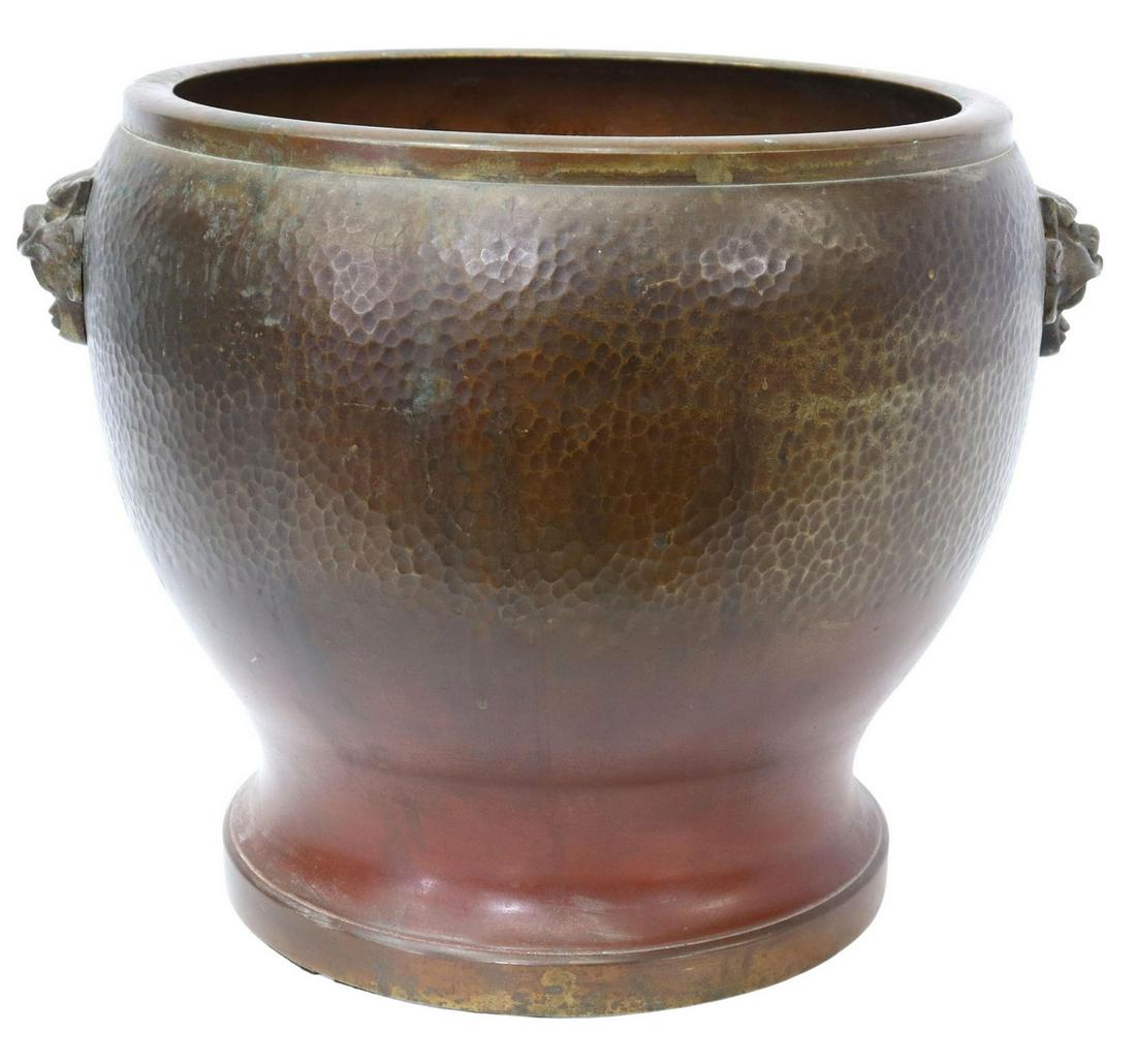 HAMMERED BRONZE GARDEN PLANTER (1 of 4)