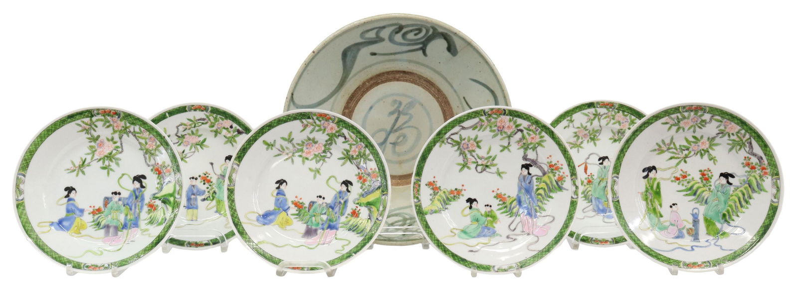 (7) CHINESE MING SWATOW & JAPANESE VERTE PLATES (1 of 6)