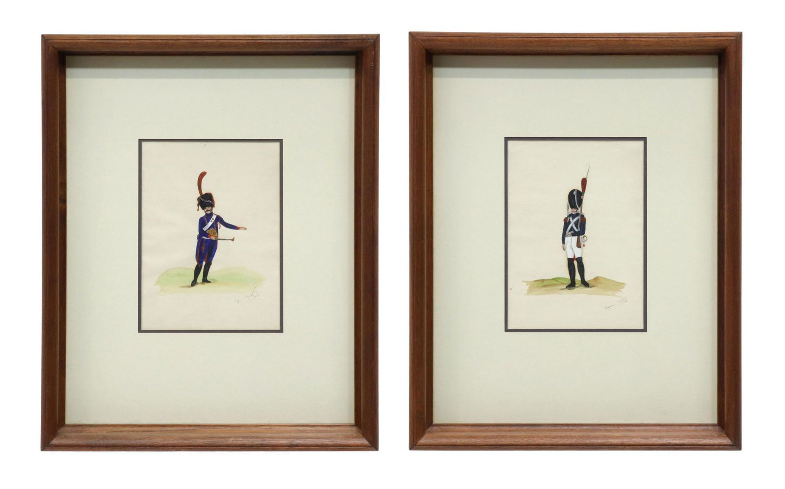 (2) EUGENE NAPOLEONIC SOLDIERS WATERCOLORS (1 of 6)