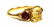 18KT GOLD, GOLDEN BERYL & RUBELITE TOURMALINE RING - 3