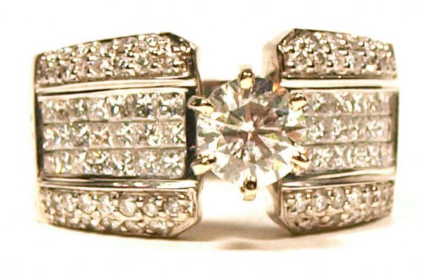 14KT WHITE GOLD & 2.6 CT TW DIAMOND UNITY RING