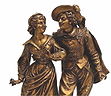 VICTORIAN PATINATED METAL FIGURAL GROUP ON BASE - 2