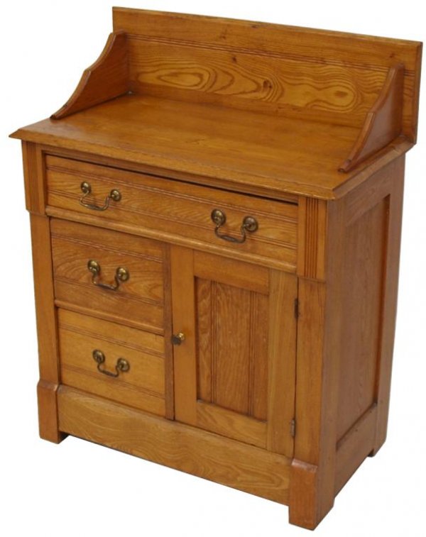 AMERICAN VICTORIAN ASH WASHSTAND