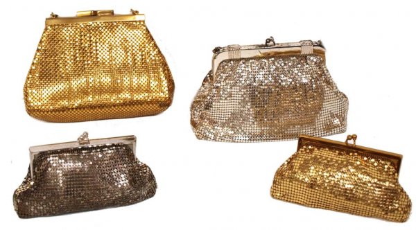 VINTAGE WHITING & DAVIS SILVER & GOLD MESH PURSES