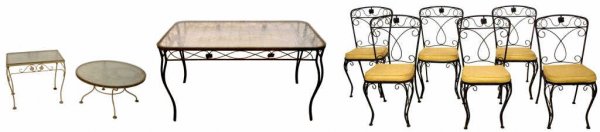 VINTAGE SALTERINI STYLE WROUGHT IRON FURNITURE